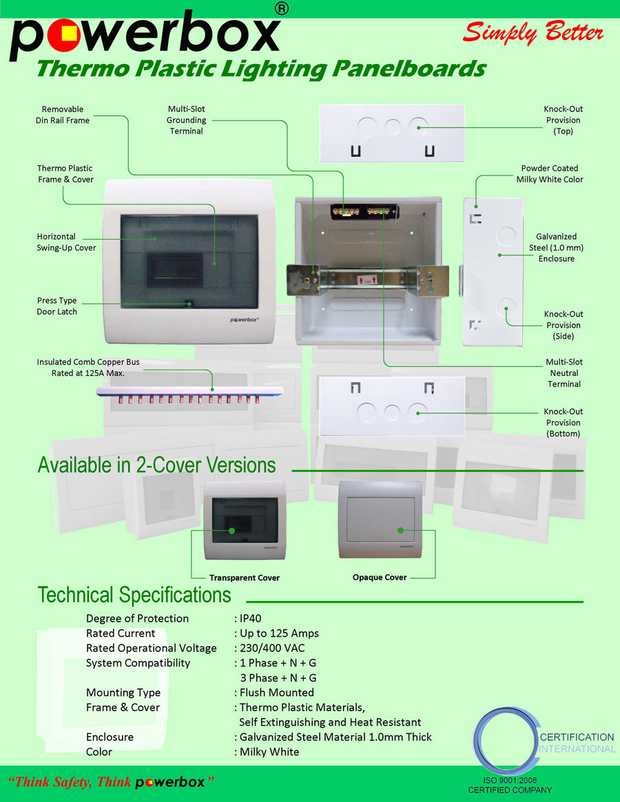 Thermoplastic Lighting Panelboard